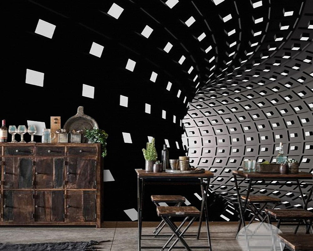 3D Wallpaper Black Space Tunnel
